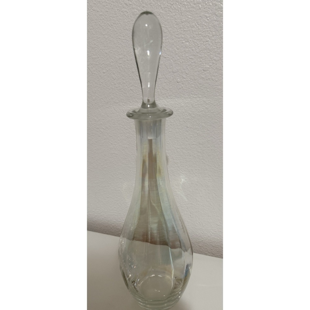 Vintage Toscany Handblown Iridescent Decanter Genie Bottle With Stopper 15" - Picture 15 of 16